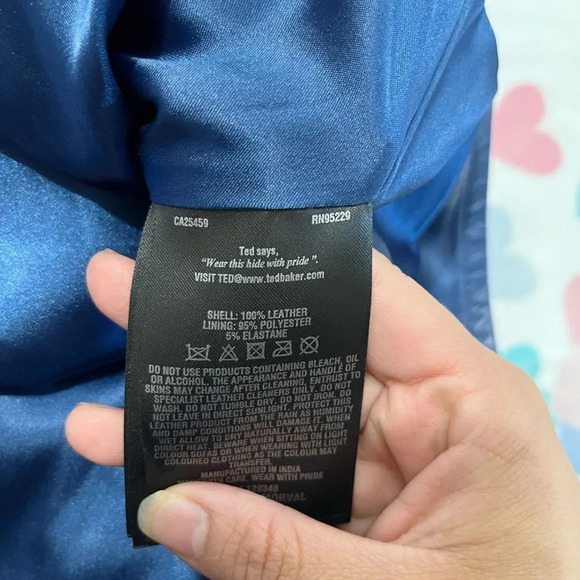 Ted Baker London blue leather skirt Size 3 - Picture 4 of 8